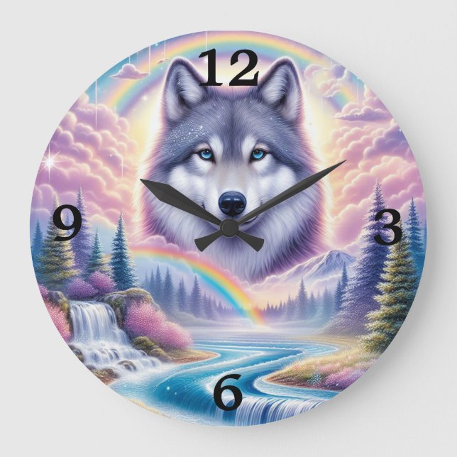 Grande Horloge Ronde Loup, arcs-en-ciel et cascades (Recto)