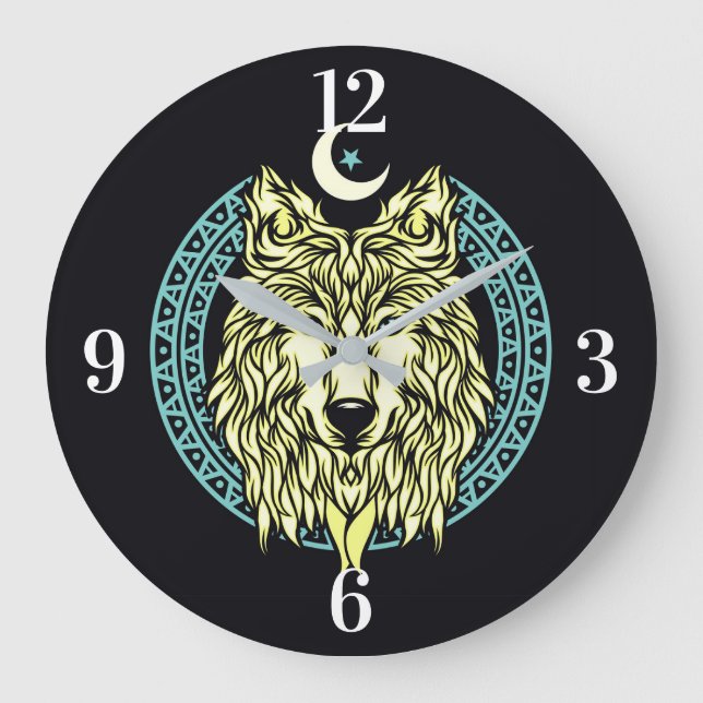 Grande Horloge Ronde Loup celtique (Recto)