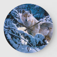Loup dans la peinture de la forêt d'hiver