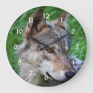 Grande Horloge Ronde Loup de bois