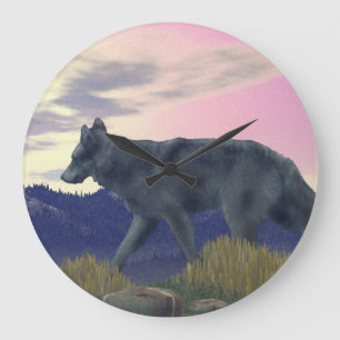 Grande Horloge Ronde Loup des hautes terres