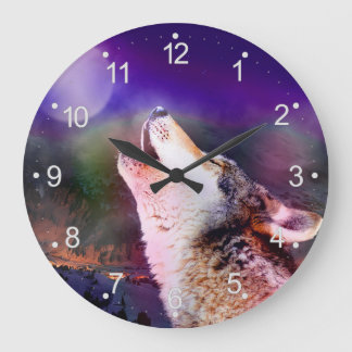 Grande Horloge Ronde Loup la nuit