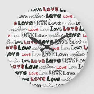 Grande Horloge Ronde Love Marker Texture Arrière - plan sans couture