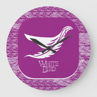 GRANDE HORLOGE RONDE LOVE WHITE BIRD BY MASANSER