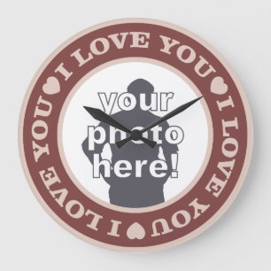 Grande Horloge Ronde LOVE with YOUR PHOTO custom wall clock