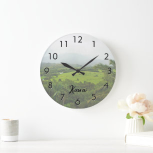 Grande Horloge Ronde Lumière du paysage de Kauai, Hawaii