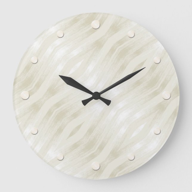 Grande Horloge Ronde Lumière noble texturée beige et blanc (Recto)