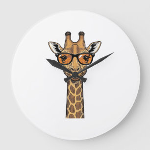 Grande Horloge Ronde Lunettes de soleil de girafe cool T-shirt de gravu