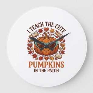 Grande Horloge Ronde Lunettes de soleil Halloween Patch Citrouilles Mig