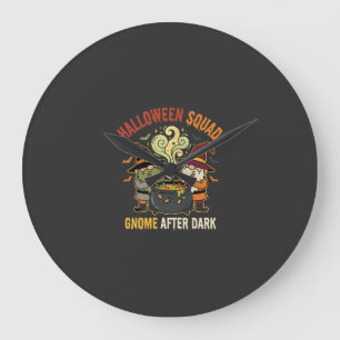 Grande Horloge Ronde Lutin d'Halloween Méfait de Minuit