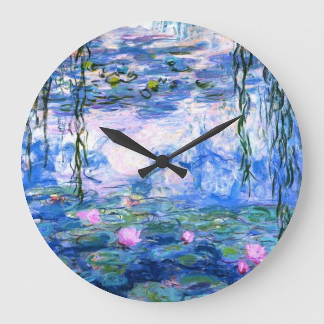 Grande Horloge Ronde Lys d'eau rose Monet (Recto)