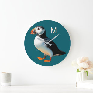 Grande Horloge Ronde Macareux Atlantique Faune Côtière Oiseau de Mer Mo