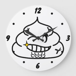 Grande Horloge Ronde Macho Poop - Brootsch le PooPoo