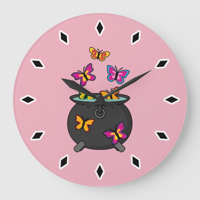 Grande Horloge Ronde Magical Butterflies from a Cauldron (Recto)