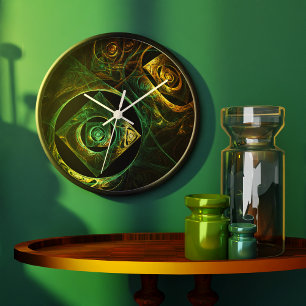 Grande Horloge Ronde Magical Vibrations Abstract Art Round