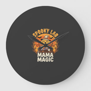 Grande Horloge Ronde Magie de Maman Labrador Halloween