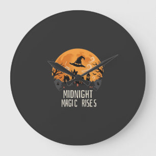 Grande Horloge Ronde Magie de minuit d'Halloween