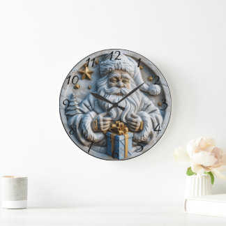 Grande Horloge Ronde Magie de Noël classique Père Noël