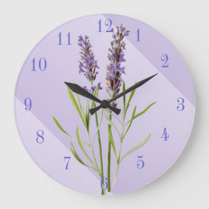 Grande Horloge Ronde Magnifique violet et lavande