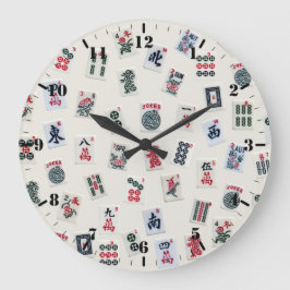 Grande Horloge Ronde MahJongg symboles de jeu tuiles