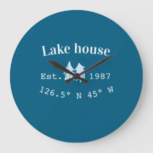 Grande Horloge Ronde Maison de lac etc. Date année coordonnées personna