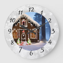 Grande Horloge Ronde Maison de pain d'épice de Noël