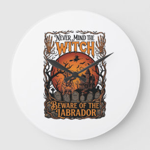 Grande Horloge Ronde Maison Hantée Halloween Chat De Sorcière Joyeux Ch