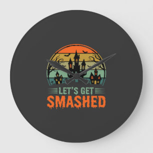 Grande Horloge Ronde Maison Hantée Halloween Faisons-nous Écraser Rétro