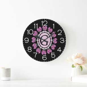 Grande Horloge Ronde Majuscule G monogramme floral