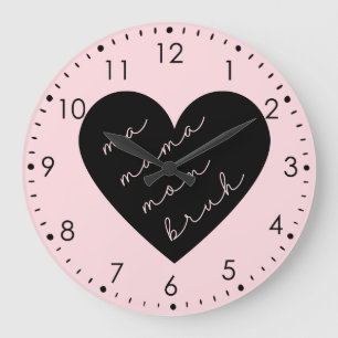 Grande Horloge Ronde Maman Maman Maman Bruh Rose