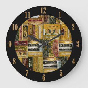 Grande Horloge Ronde Man Cave Cigar Boxes Motif