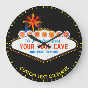 Grande Horloge Ronde Man Cave Your Garage Famous Sign Custom