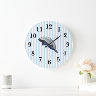 Grande Horloge Ronde Manatee Floride Faune Bleue Bande