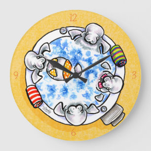 Grande Horloge Ronde Manatees Hot Tub Fun Off-Leash