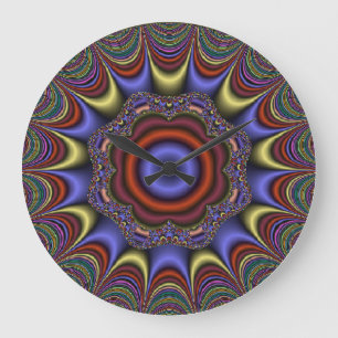 Grande Horloge Ronde Mandala Abstrait