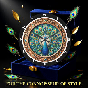 Grande Horloge Ronde Mandala du Paon Royal du Patrimoine
