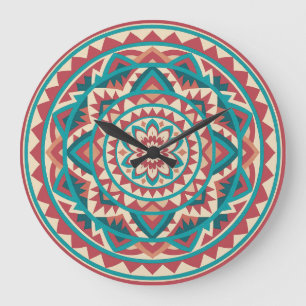 Grande Horloge Ronde Mandala du sud-ouest moderne