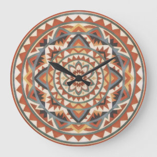 Grande Horloge Ronde Mandala du sud-ouest moderne