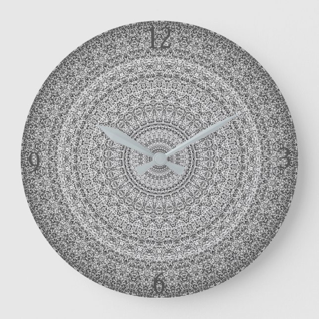 Grande Horloge Ronde Mandala gris/argenté (Recto)