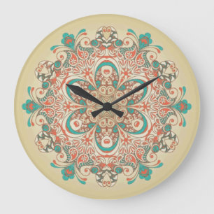 Grande Horloge Ronde Mandala Kaleidoscope - Wallclock