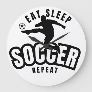 Grande Horloge Ronde manger dormir football répéter