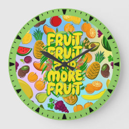Grande Horloge Ronde Mangez plus de fruits | yoga alimentaire sain moti