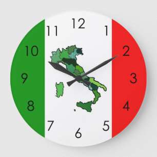 Grande Horloge Ronde Map of Italy and Italian Flag
