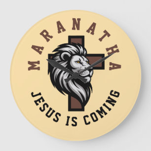Grande Horloge Ronde Maranatha Jésus arrive