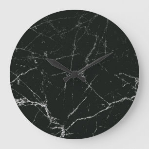 Grande Horloge Ronde Marbre noir