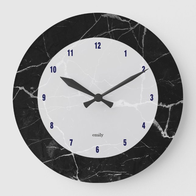 Grande Horloge Ronde Marbre noir (Recto)