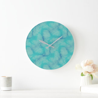 Grande Horloge Ronde Marbre turquoise
