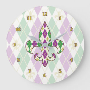 Grande Horloge Ronde Mardi gras Argyle Clock