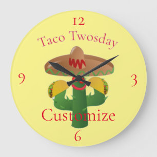 Grande Horloge Ronde Mardi Taco Saguaro Cactus Thunder_Cove