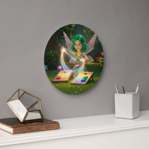 Grande Horloge Ronde Mariage Elégant Fée Shower